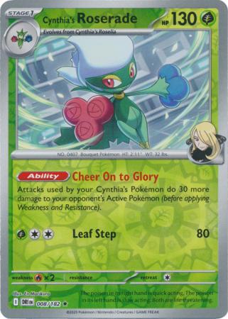 Cynthia's Roserade - 008/182 - Rare [sv10-008] [Reverse Holo]