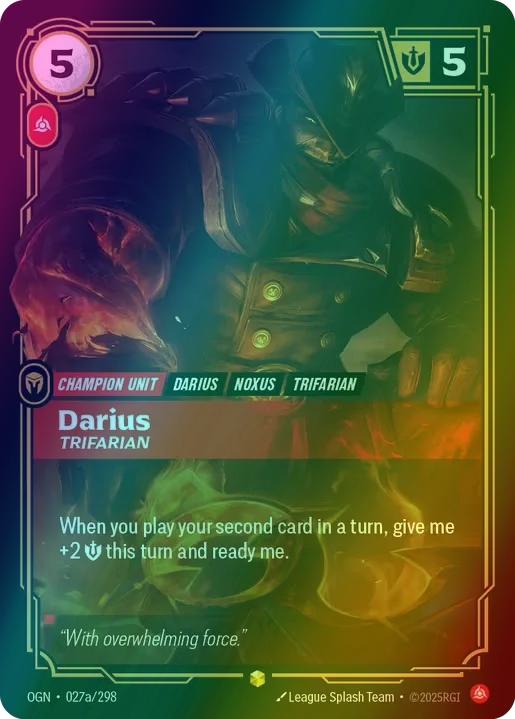 Darius - Trifarian (Alternate Art) - 027a/298 [Origins] [Foil]