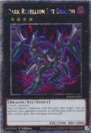 Dark Rebellion Xyz Dragon - RA04-EN237 - Platinum Secret Rare - 1st Edition