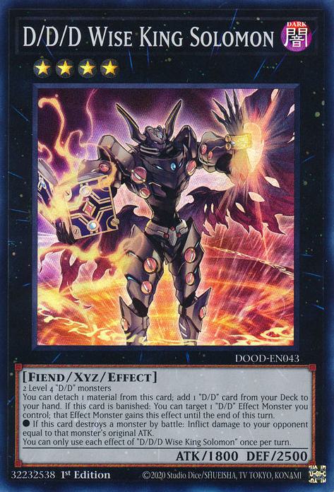 D/D/D Wise King Solomon - DOOD-EN043 - Super Rare - 1st Edition