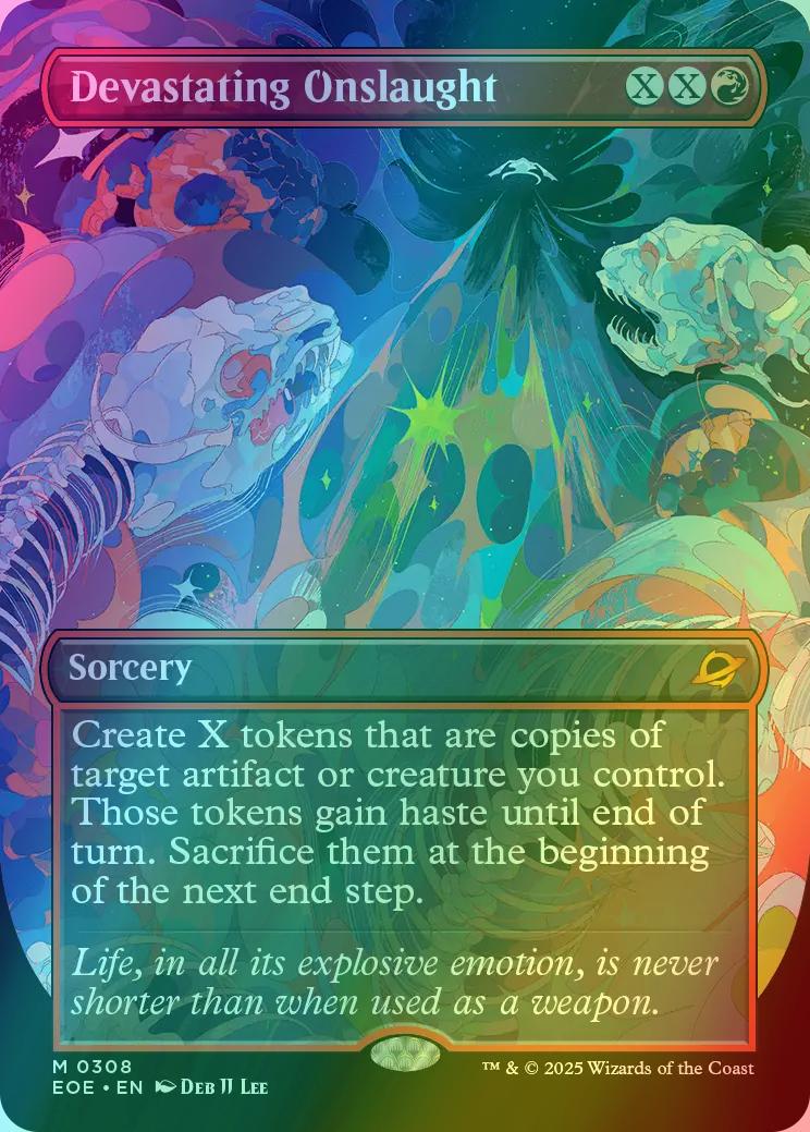 Devastating Onslaught [308] [Borderless] [Surreal Space Cards] [Edge of Eternities] [Foil]