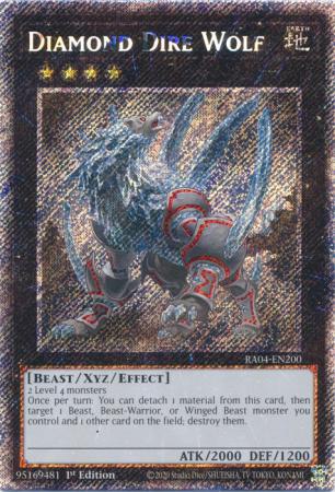 Diamond Dire Wolf - RA04-EN200 - Platinum Secret Rare - 1st Edition