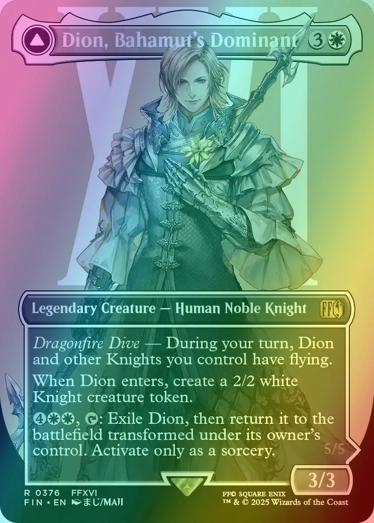 Dion, Bahamut's Dominant // Bahamut, Warden of Light [376] [Borderless] [Character] [FINAL FANTASY] [Foil]