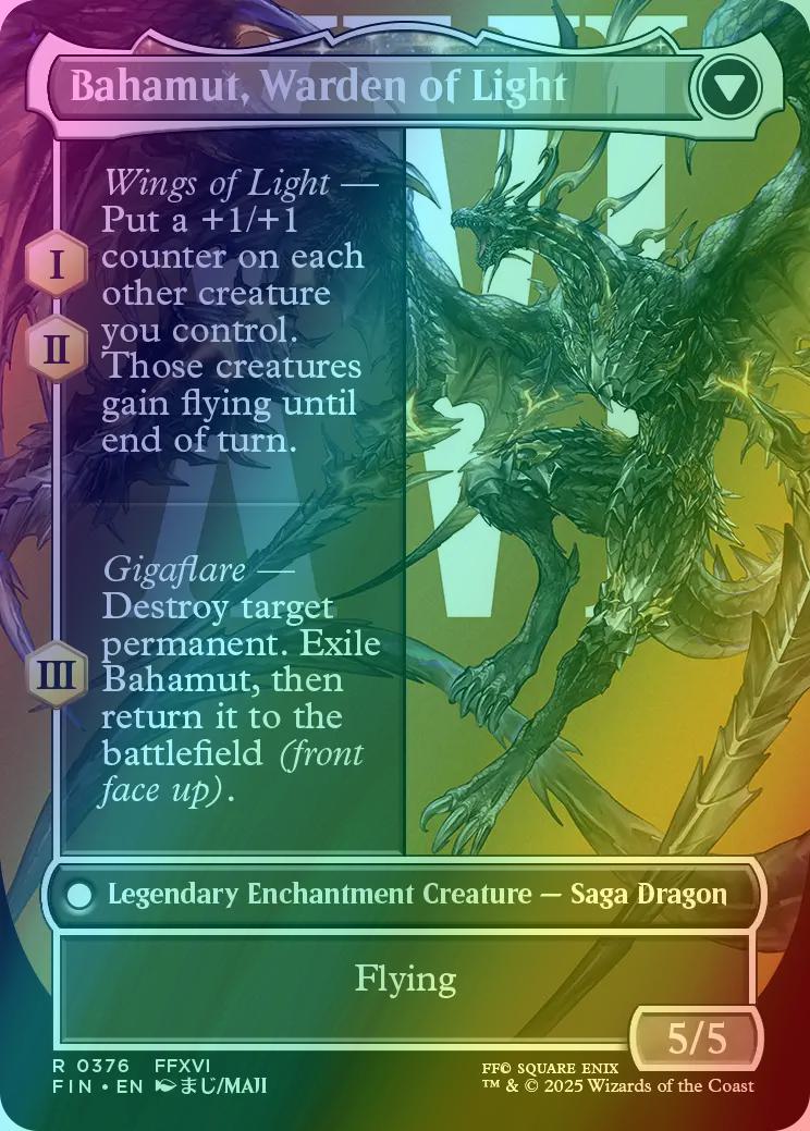 Dion, Bahamut's Dominant // Bahamut, Warden of Light [376] [Borderless] [Character] [FINAL FANTASY] [Foil] - Image 2