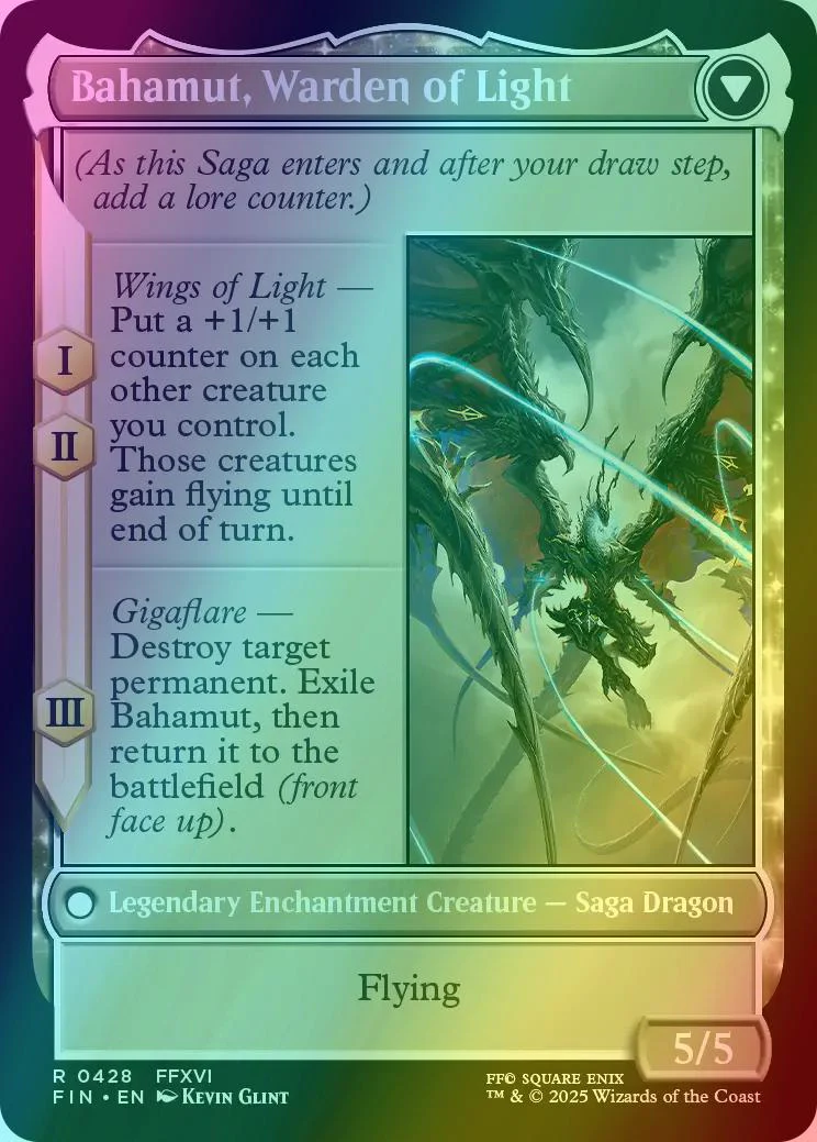 Dion, Bahamut's Dominant // Bahamut, Warden of Light [428] [Extended Art] [FINAL FANTASY] [Foil] - Image 2
