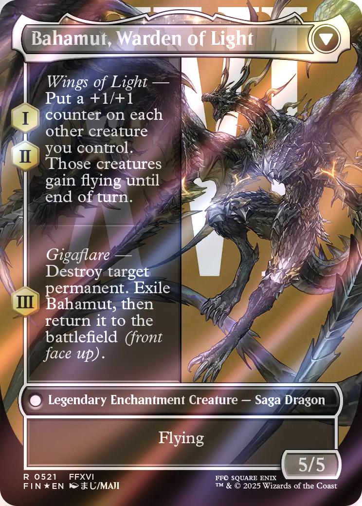 Dion, Bahamut's Dominant // Bahamut, Warden of Light [521] [Borderless] [Character] [FINAL FANTASY] [Surge Foil] - Image 2