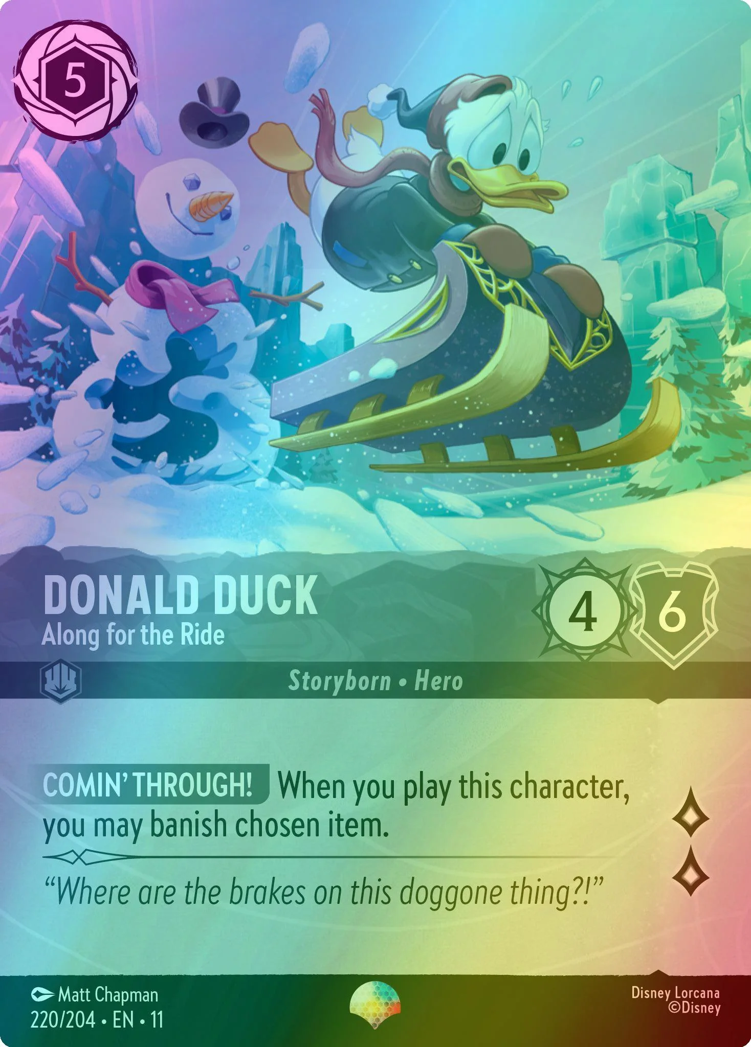 Donald Duck - Along for the Ride (Epic) - 220/204 [Winterspell] [Holofoil]