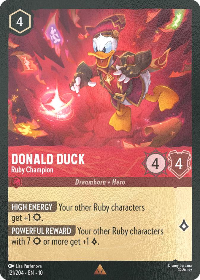 Donald Duck - Ruby Champion - 121/204 [Whispers in the Well] [Cold Foil]