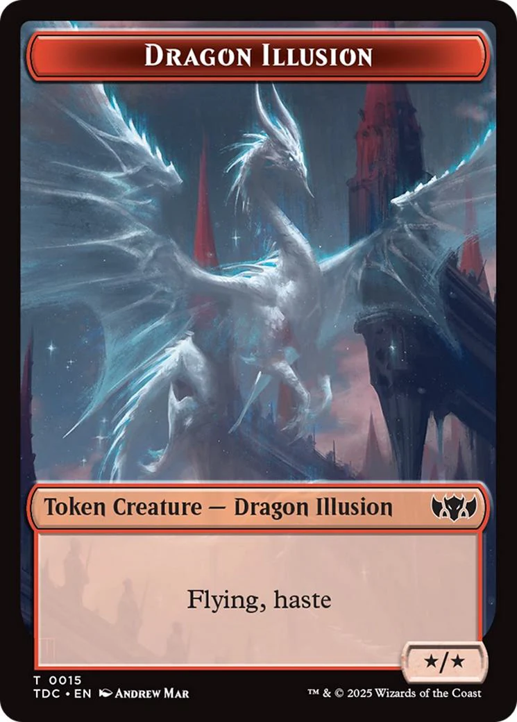 Dragon Illusion Token (15) // Monk Token (03) [Tarkir: Dragonstorm: Commander: Tokens] [Non-Foil]