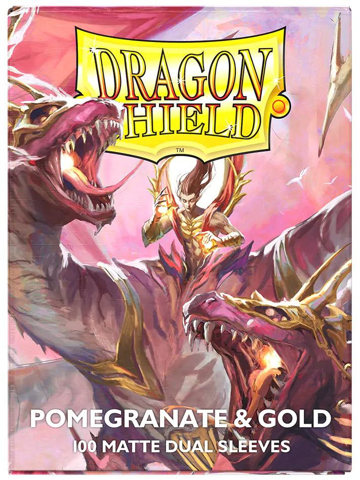 Dragon Shield Matte Dual Sleeves - Standard Size - 100ct - Special Anniversary Edition - Pomegranate/Gold