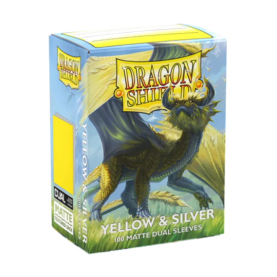 Dragon Shield Matte Dual Sleeves - Standard Size - 100ct - Yellow & Silver