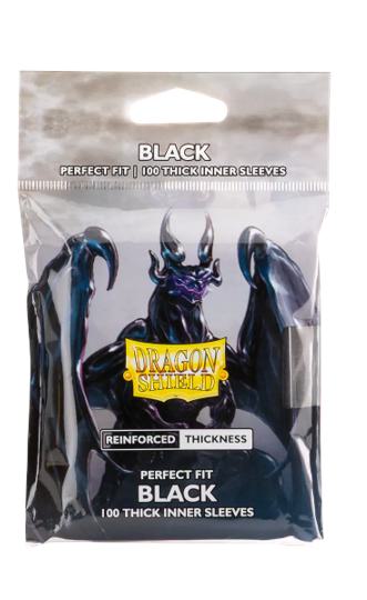 Dragon Shield Perfect Fit Thick Inner Sleeves - Standard Size - 100ct - Black