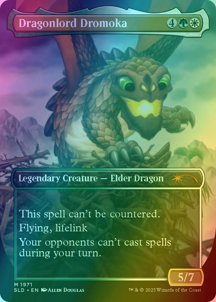 Dragonlord Dromoka // Dragonlord Dromoka [1971] [Borderless] [They Grow Up So Fast] [Secret Lair Drop] [Foil] - Image 2
