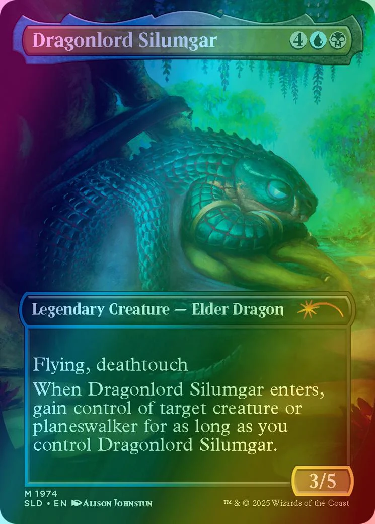 Dragonlord Silumgar // Dragonlord Silumgar [1974] [Borderless] [They Grow Up So Fast] [Secret Lair Drop] [Foil] - Image 2