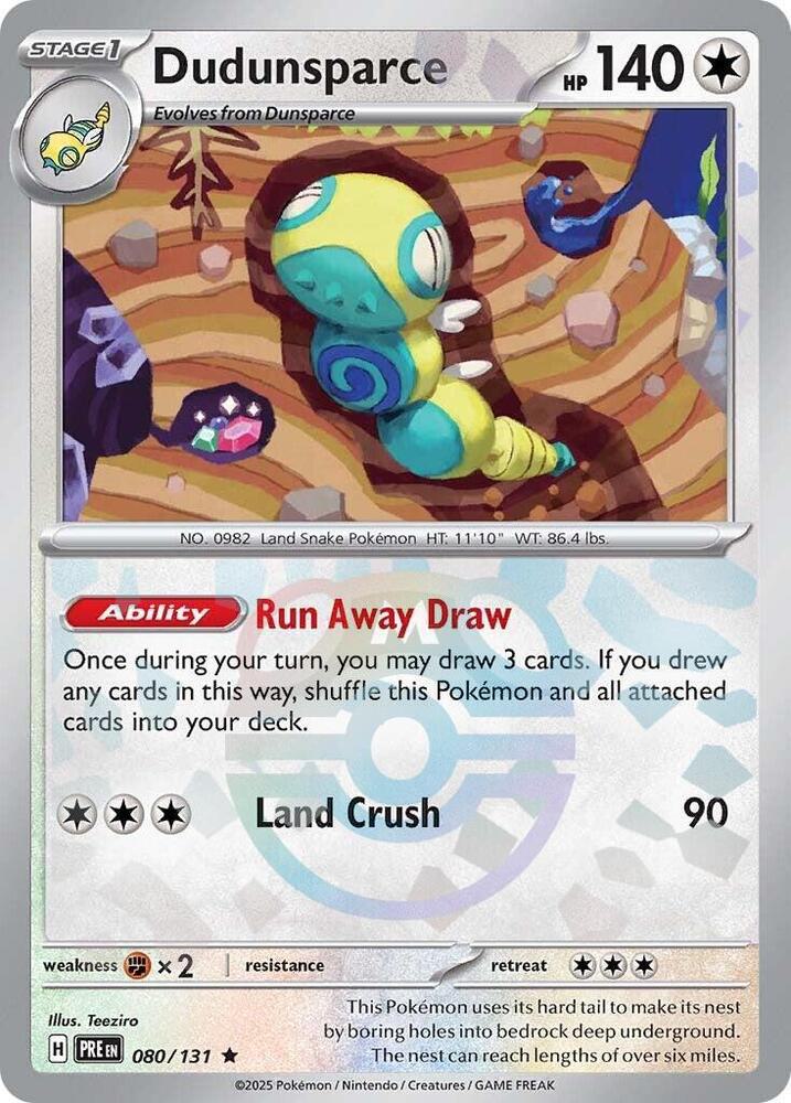 Dudunsparce - Master Ball Pattern - 080/131 - Rare [sv085-080] [Reverse Holo]