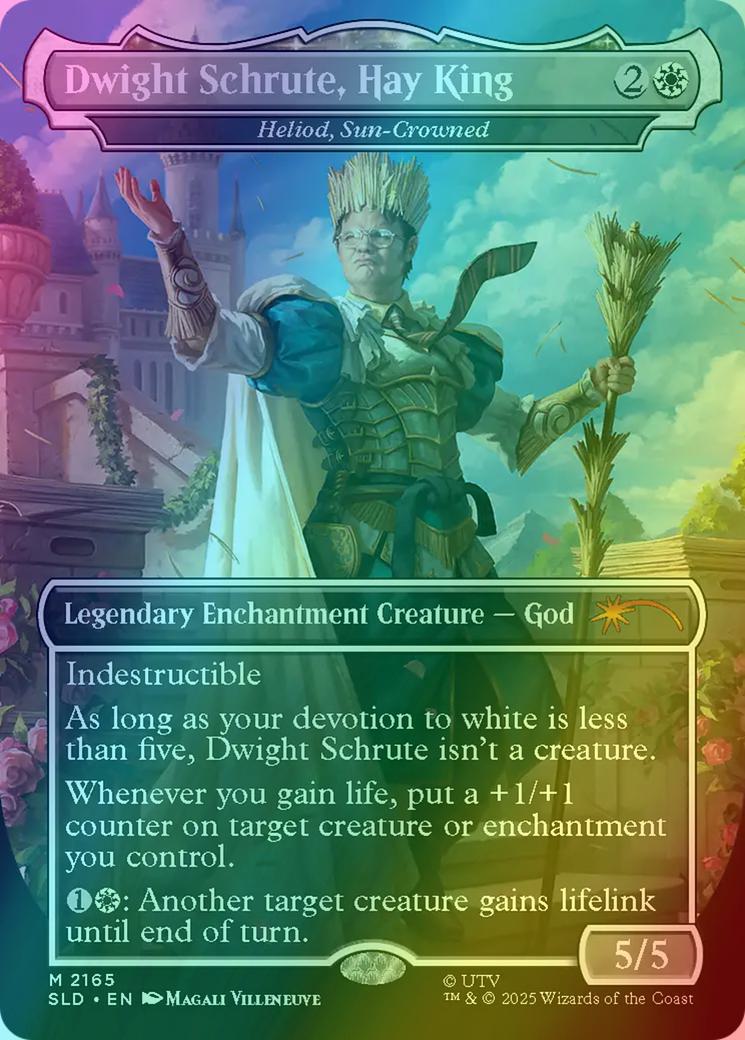 Dwight Schrute, Hay King - Heliod, Sun-Crowned [2165] [Borderless] [The Office: Dwight's Destiny] [Secret Lair Drop] [Foil]