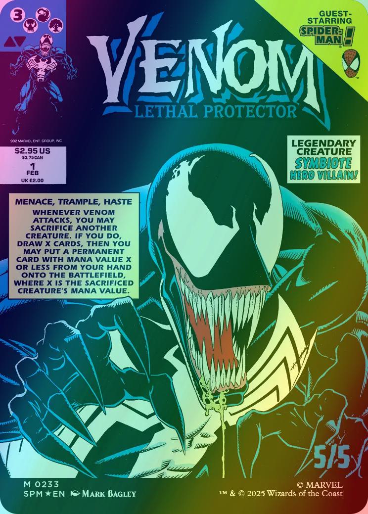 Eddie Brock // Venom, Lethal Protector [233] [Borderless] [Classic Comic] [Marvel's Spider-Man] [Foil] - Image 2