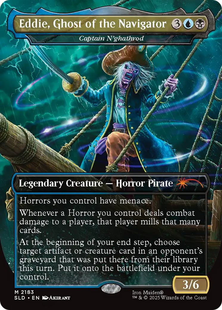 Eddie, Ghost of the Navigator - Captain N'ghathrod [2183] [Borderless] [Iron Maiden: Eddie Unchained] [Secret Lair Drop] [Non-Foil]