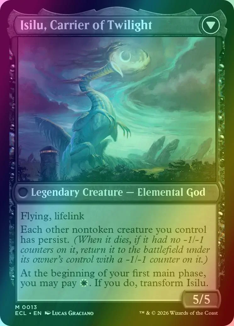 Eirdu, Carrier of Dawn // Isilu, Carrier of Twillight [13] [Lorwyn Eclipsed] [Foil] - Image 2