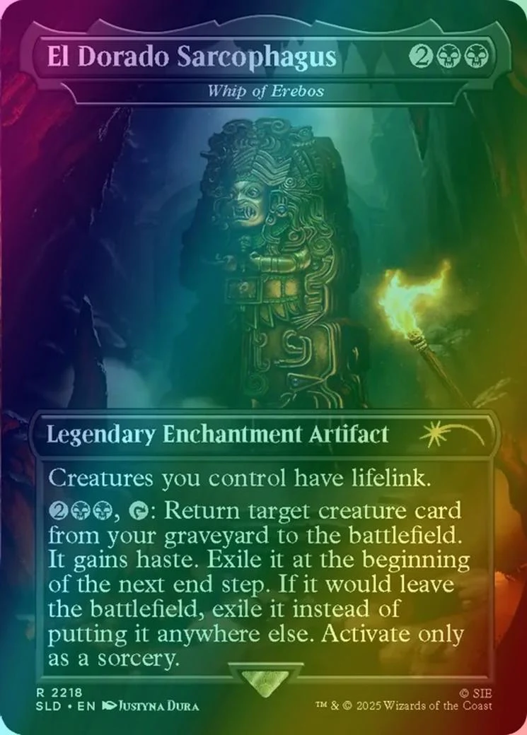 El Dorado Sarcophagus - Whip of Erebos [2218] [Borderless] [Uncharted] [Secret Lair Drop] [Rainbow Foil]