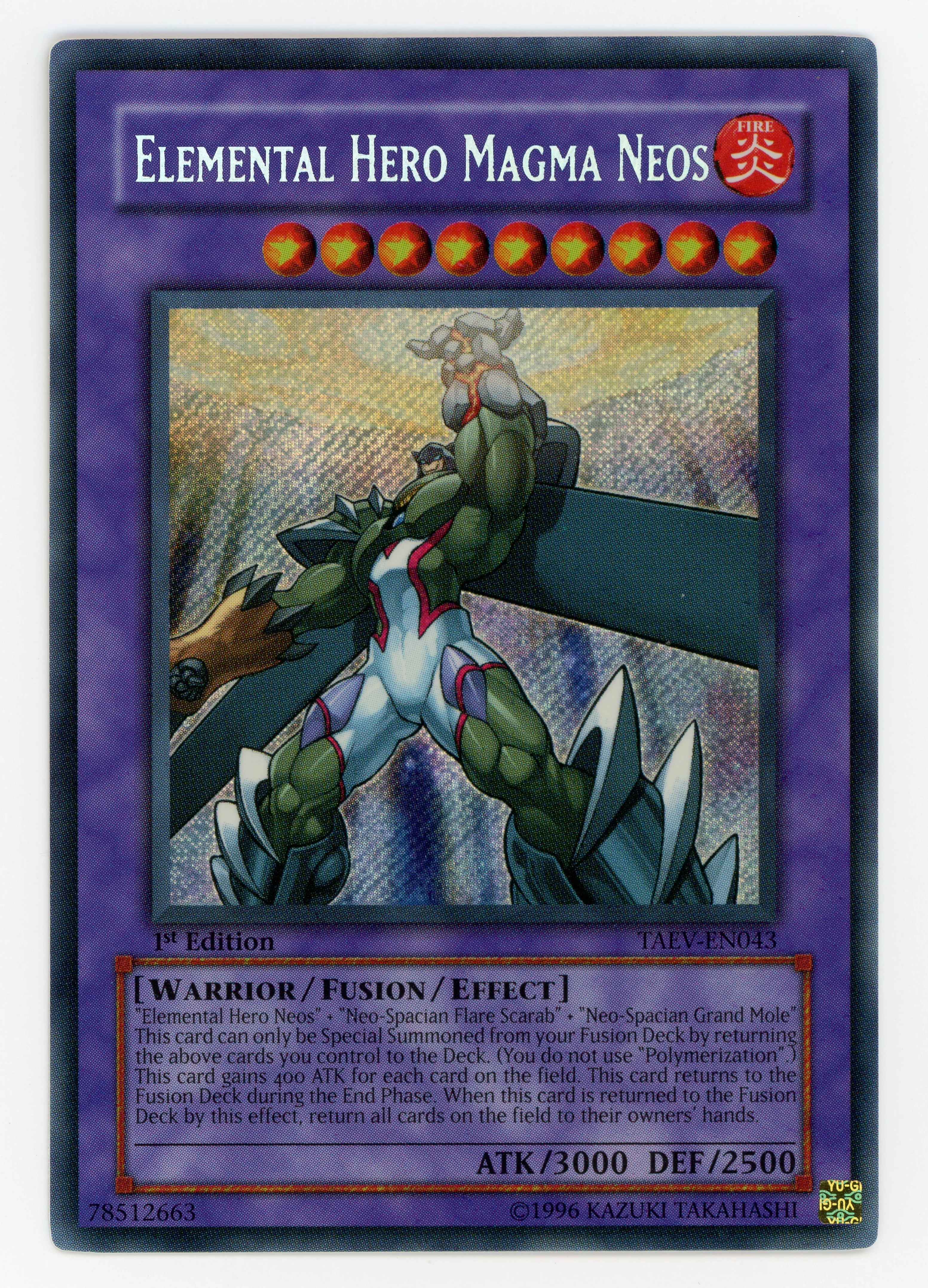 Elemental HERO Magma Neos - TAEV-EN043 - Secret Rare - 1st Edition - Scan 14182