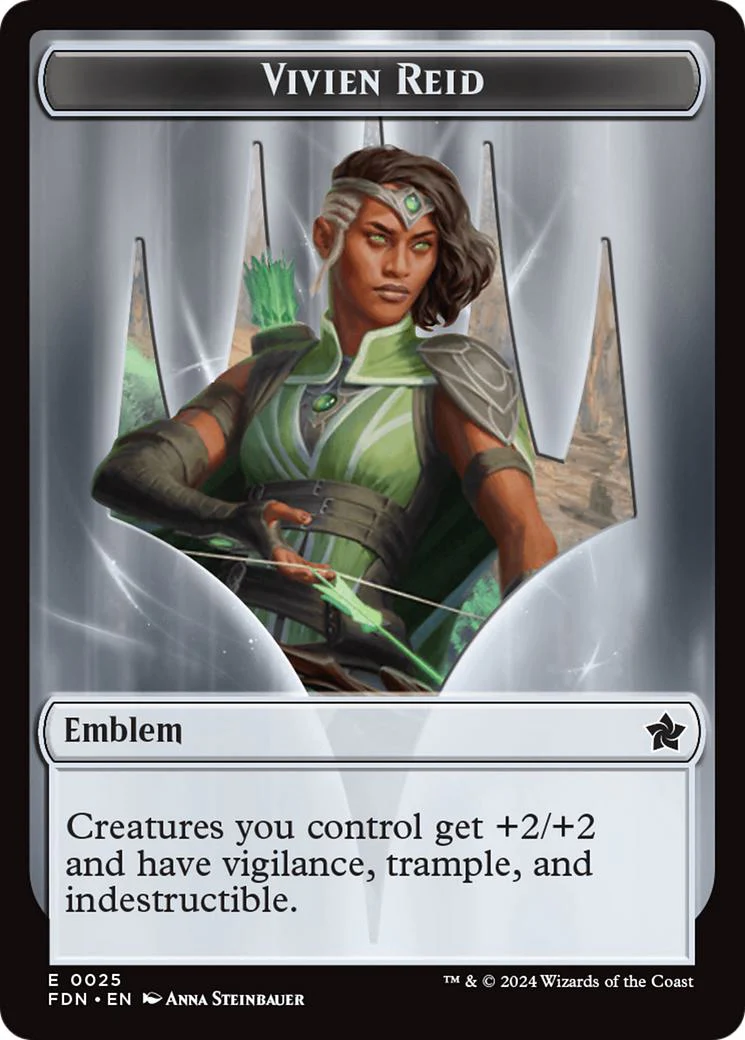 Elf Warrior Token (19) // Vivien Reid Emblem (25) [Foundations: Tokens] [Non-Foil] - Image 2