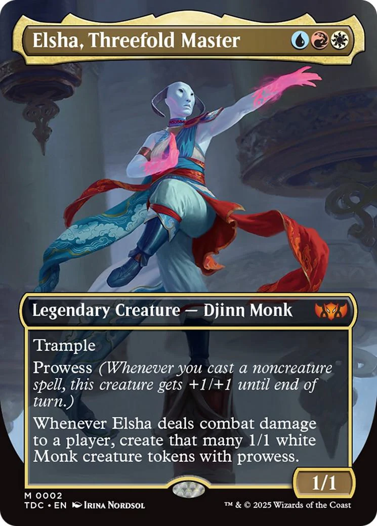 Elsha, Threefold Master [2] [Borderless] [Tarkir: Dragonstorm: Commander] [Non-Foil]