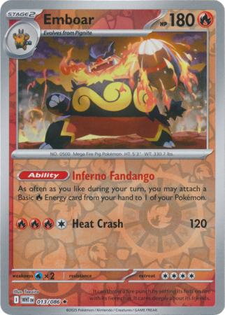 Emboar - 013/086 - Rare [sv105w-013] [Reverse Holo]