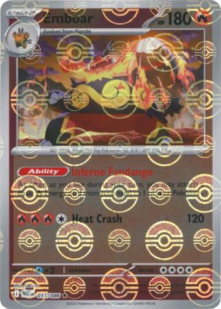 Emboar - Poké Ball Pattern - 013/086 - Rare [sv105w-013] [Reverse Holo]