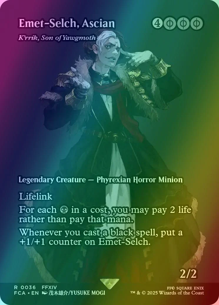 Emet-Selch, Ascian - K'rrik, Son of Yawgmoth [36] [Borderless] [FINAL FANTASY: Through the Ages] [Foil]