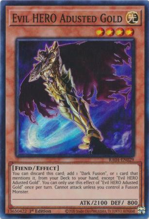 Evil HERO Adusted Gold - RA04-EN029 - Super Rare - 1st Edition