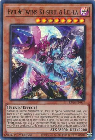 Evil★Twins Ki-sikil & Lil-la - RA04-EN037 - Super Rare - 1st Edition