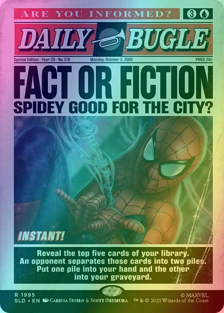 Fact or Fiction [1995] [Borderless] [Spider-Man: Daily Bugle] [Secret Lair Drop] [Rainbow Foil]