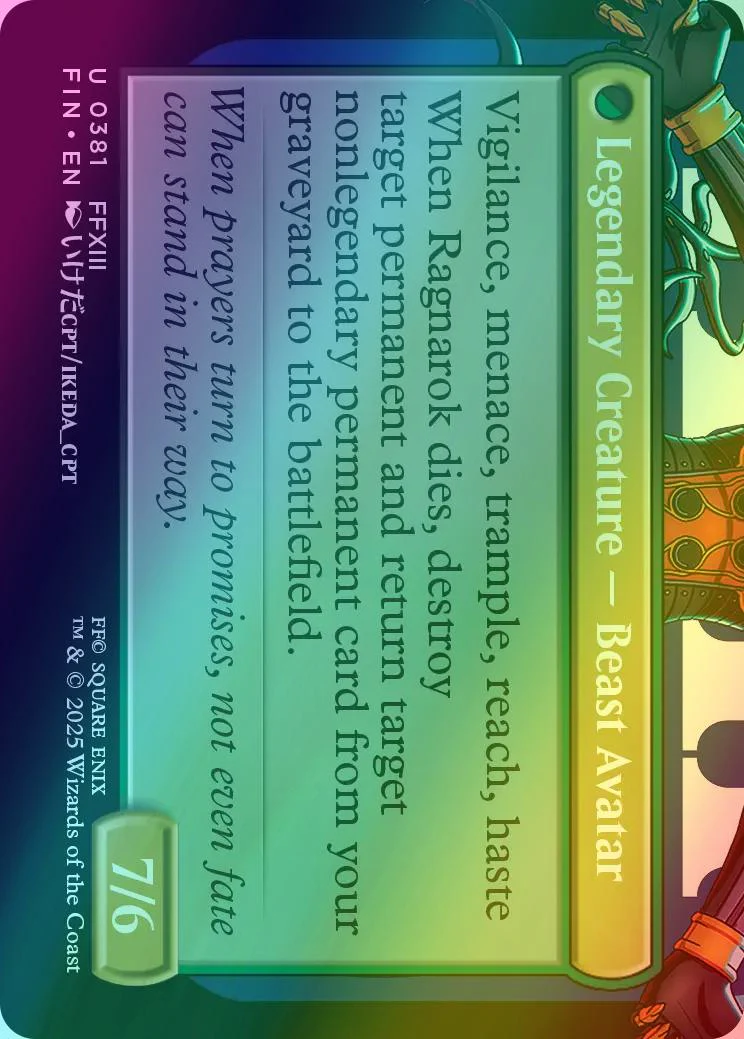 Fang, Fearless l'Cie // Ragnarok, Divine Deliverance [381] [Borderless] [Character] [FINAL FANTASY] [Foil] - Image 2