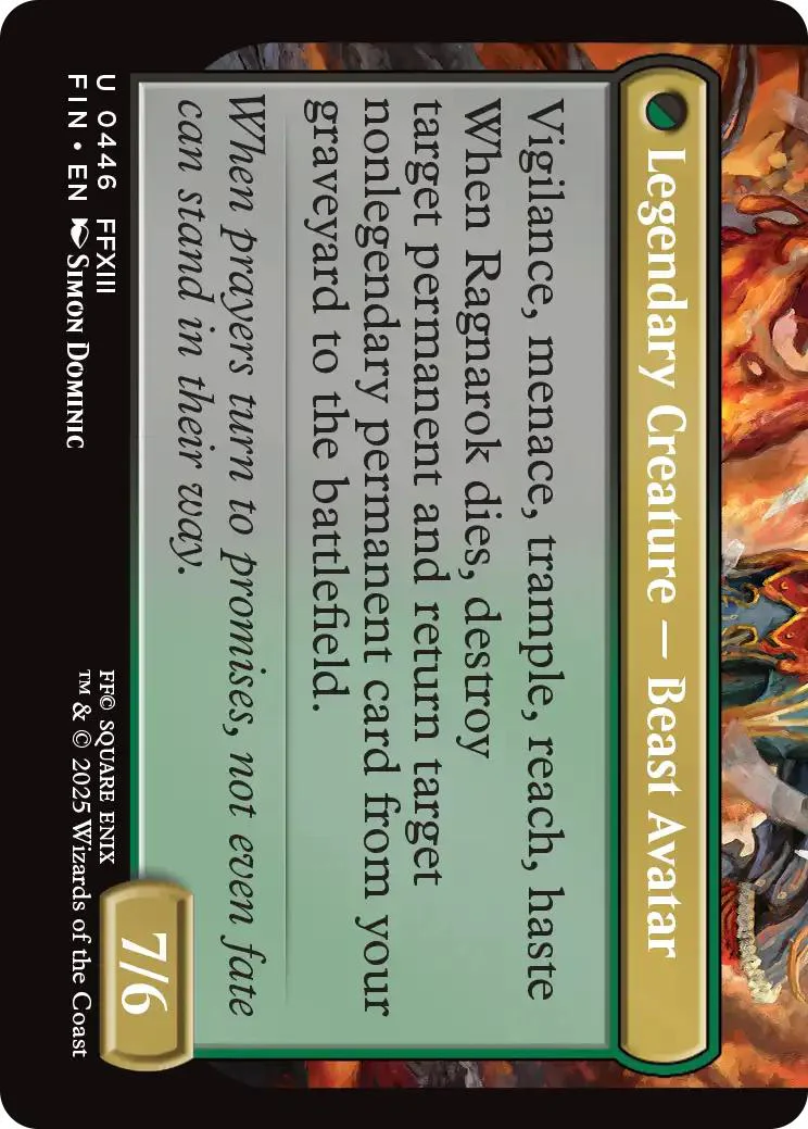 Fang, Fearless l'Cie // Ragnarok, Divine Deliverance [446] [Extended Art] [FINAL FANTASY] [Non-Foil] - Image 2