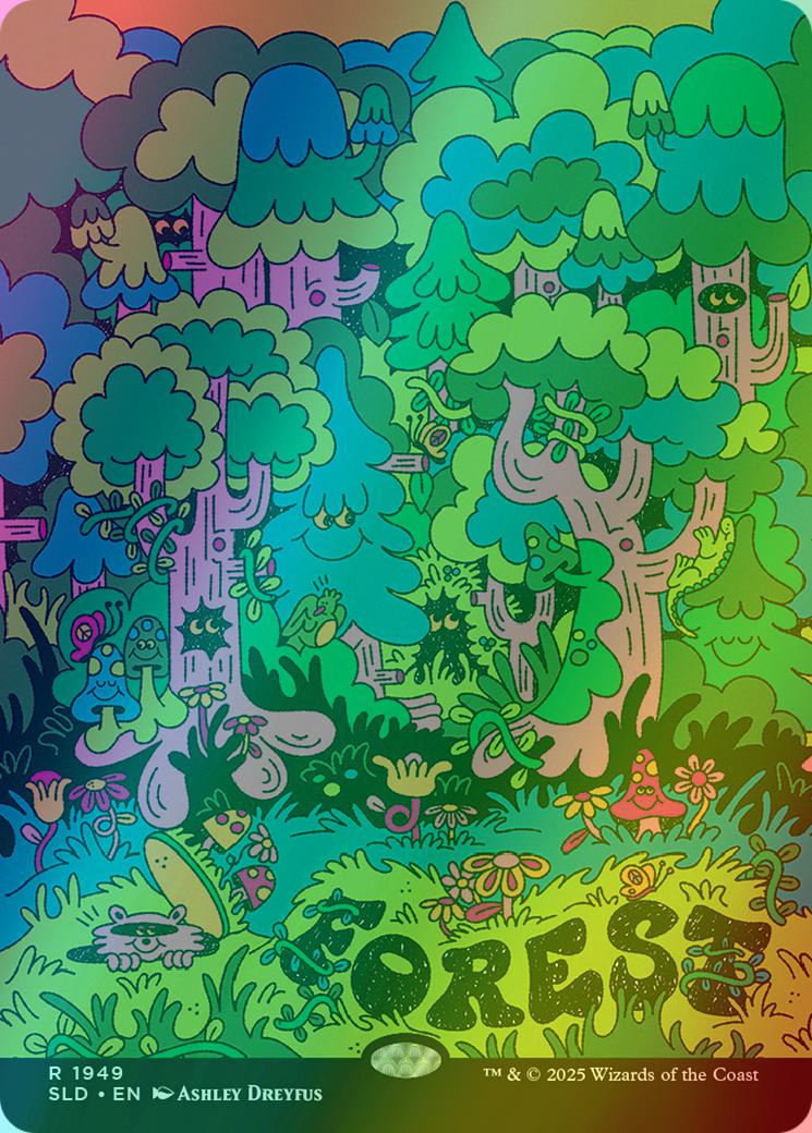 Forest [1949] [Borderless] [Flower Power] [Secret Lair Drop] [Rainbow Foil]