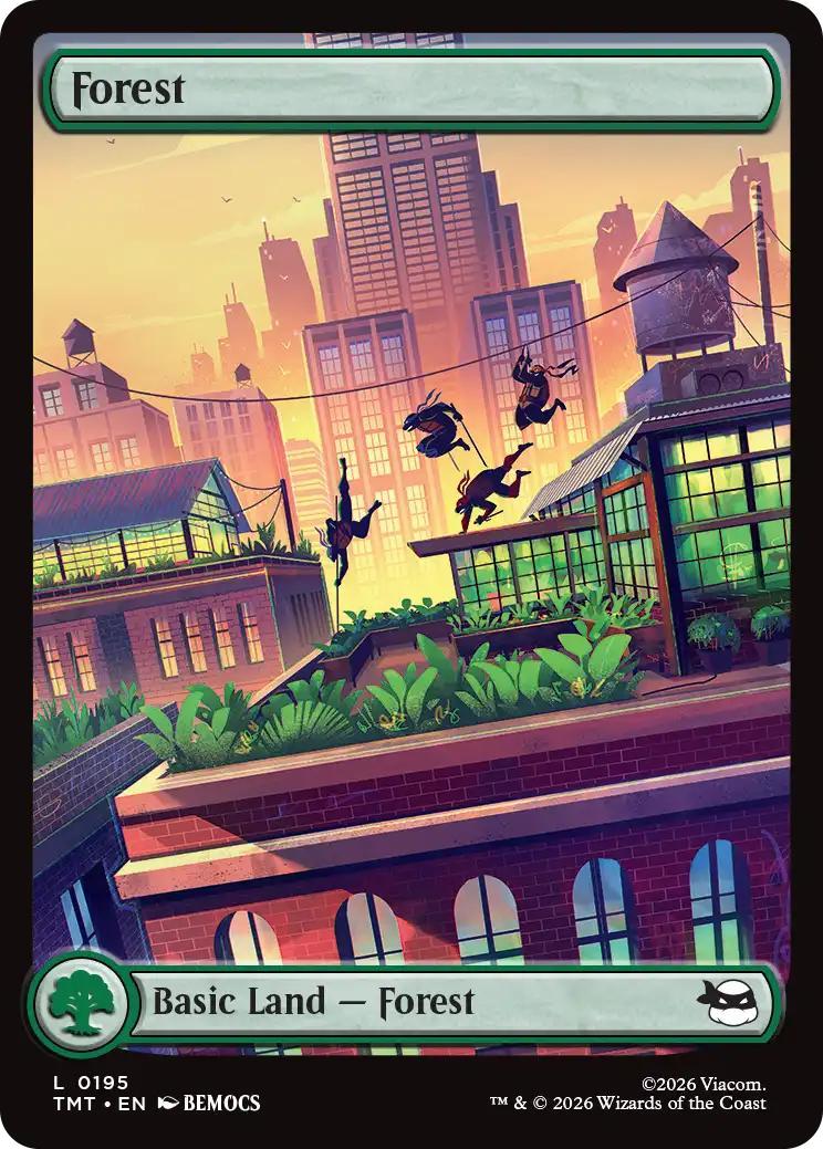 Forest [195] [Full Art] [Rooftop Basic Land] [Teenage Mutant Ninja Turtles] [Non-Foil]