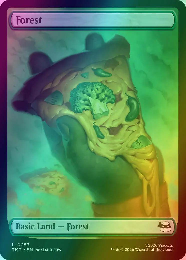 Forest [257] [Full Art] [Pizza Basic Land ] [Teenage Mutant Ninja Turtles] [Foil]