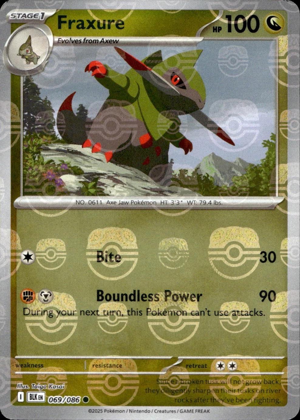 Fraxure - Master Ball Pattern - 069/086 - Common [sv105b-069] [Reverse Holo]