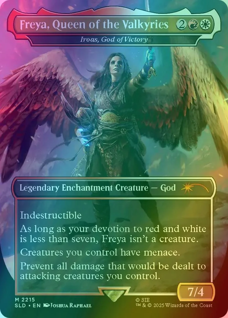 Freya, Queen of the Valkyries - Iroas, God of Victory [2215] [Borderless] [God of War: Norse] [Secret Lair Drop] [Foil]