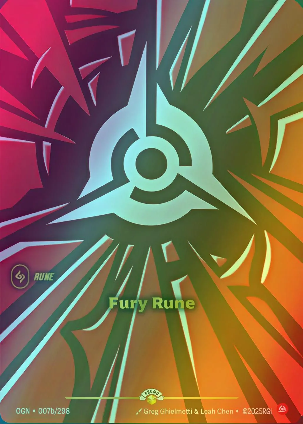 Fury Rune - 007b/298 [Riftbound Organized Play Promotional Cards] [Foil]