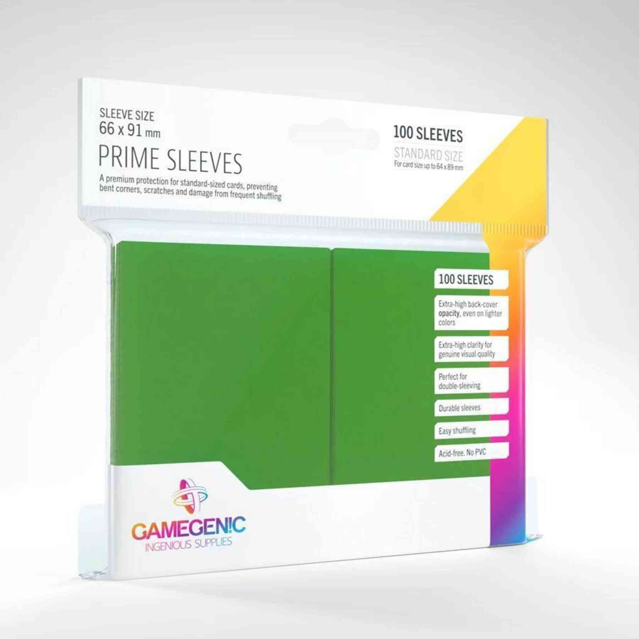 Gamegenic Prime Sleeves - Standard Size - 100ct - Green