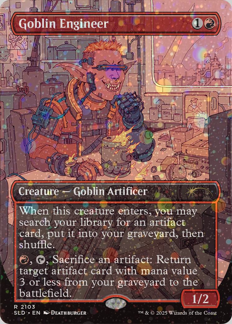 Goblin Engineer [2103] [Borderless] [Deathburger] [Secret Lair Drop] [Galaxy Foil]