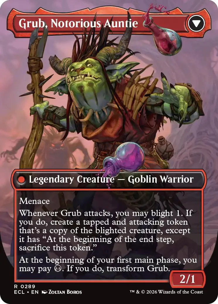Grub, Storied Matriarch // Grub, Notorious Auntie [289] [Borderless] [Lorwyn Eclipsed] [Non-Foil] - Image 2