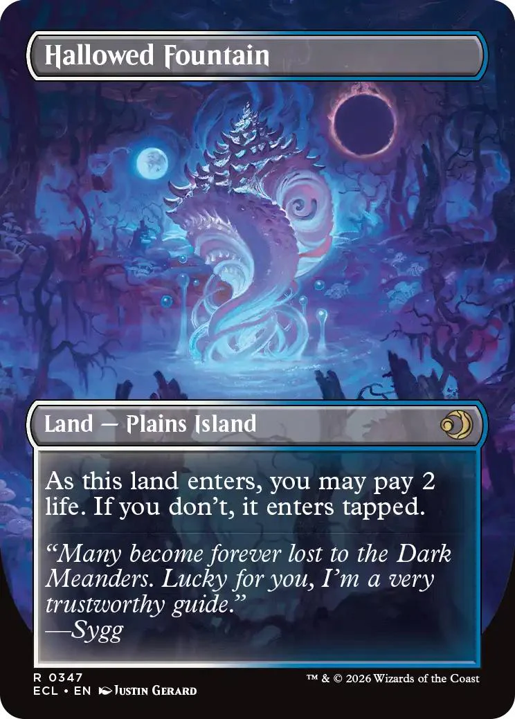 Hallowed Fountain // Hallowed Fountain [347] [Borderless] [Reversible Shock Lands] [Lorwyn Eclipsed] [Non-Foil] - Image 2