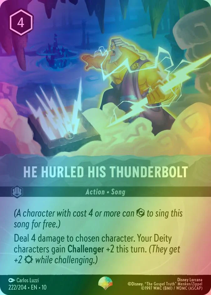 He Hurled His Thunderbolt (Epic) - 222/204 [Whispers in the Well] [Holofoil]