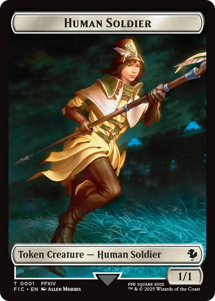 Hero Token (08) // Human Soldier Token (01) [FIN/FIC Set Symbol] [FINAL FANTASY: Commander: Tokens] [Non-Foil] - Image 2