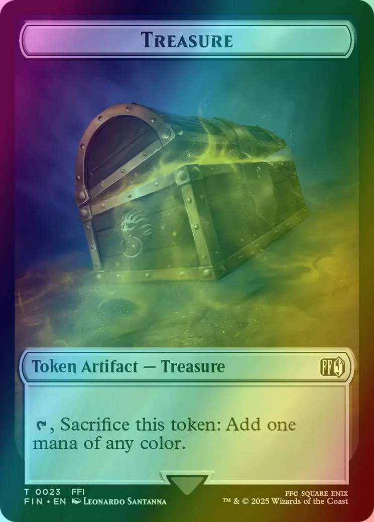 Hero Token (04) // Treasure Token (23) [FINAL FANTASY: Tokens] [Foil] - Image 2