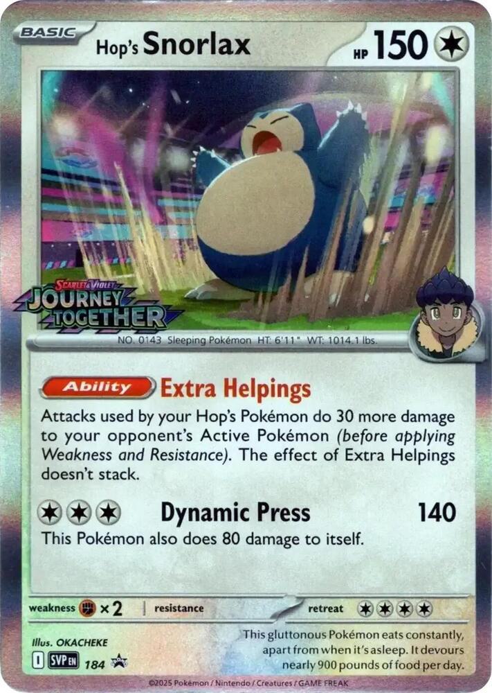 Hop's Snorlax - 184 - Promo [Prerelease] [svp-184] [Holo]
