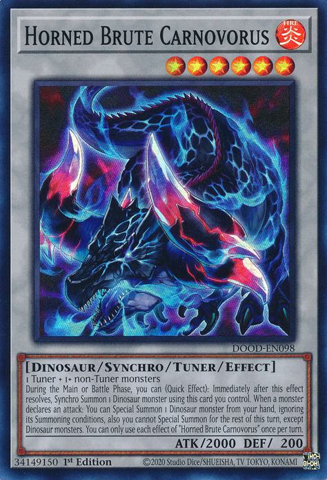 Horned Brute Carnovorus - DOOD-EN098 - Super Rare - 1st Edition